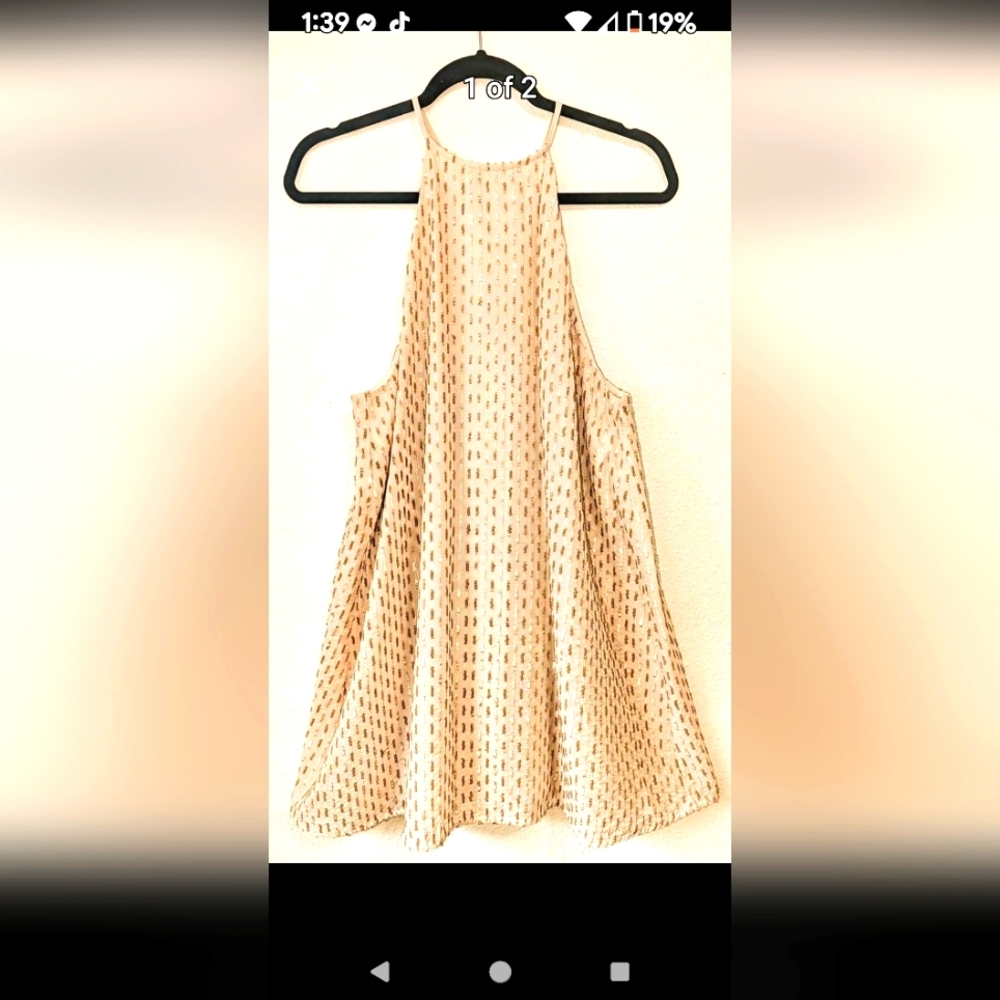 Gold Champagne Sparkle Mini Sequin Halter Dress from Show Me Your Mumu